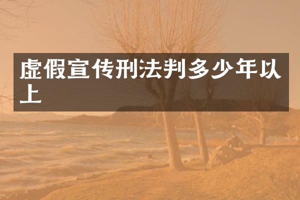虚假宣传刑法判多少年以上