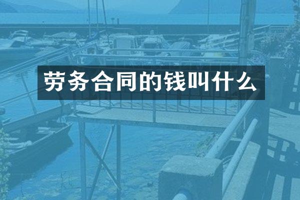 劳务合同的钱叫什么