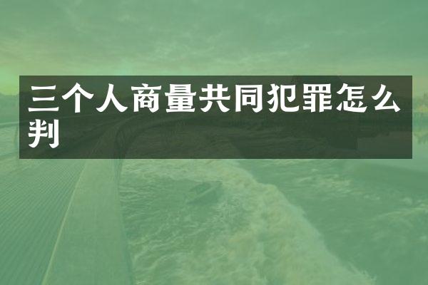 三个人商量共同犯罪怎么判