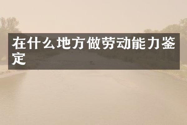 在什么地方做劳动能力鉴定