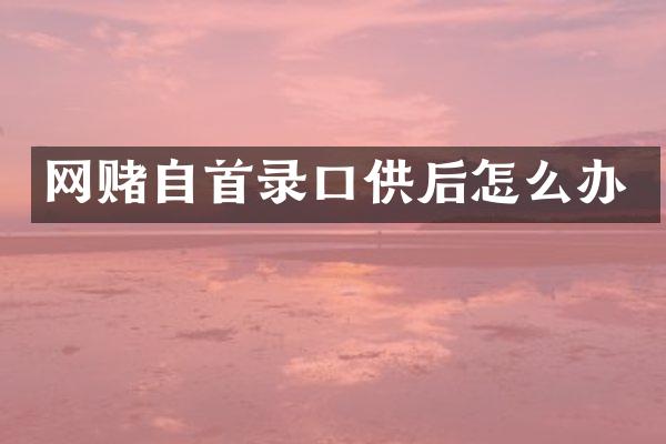 网赌自首录口供后怎么办