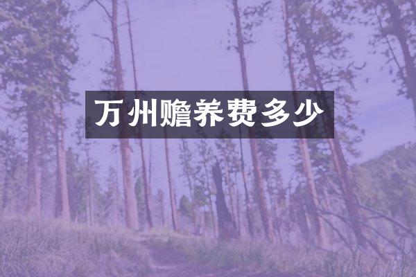 万州赡养费多少