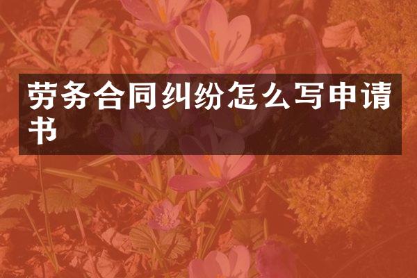 劳务合同纠纷怎么写申请书