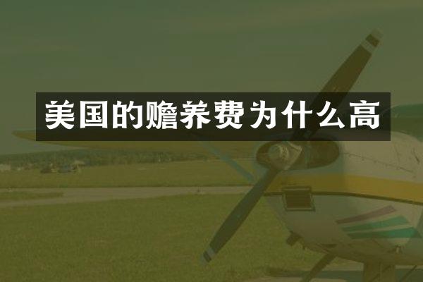 美国的赡养费为什么高