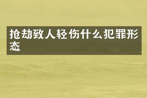抢劫致人轻伤什么犯罪形态