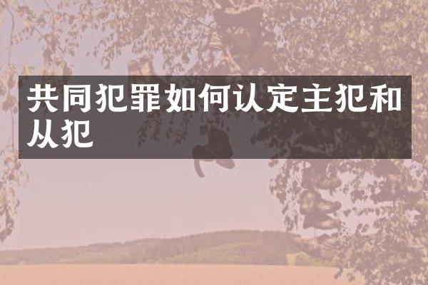 共同犯罪如何认定和从犯