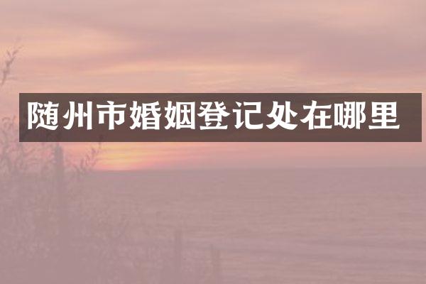 随州市婚姻登记处在哪里