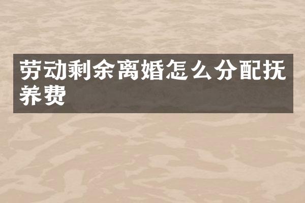 劳动剩余离婚怎么分配抚养费