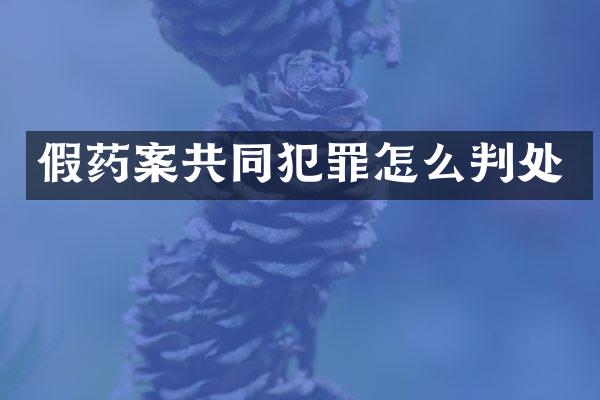 假药案共同犯罪怎么判处