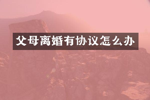 父母离婚有协议怎么办