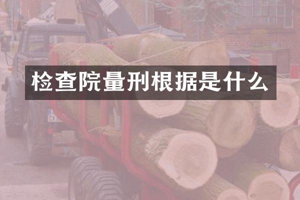 检查院量刑根据是什么