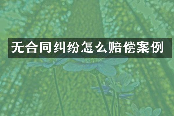 无合同纠纷怎么赔偿案例