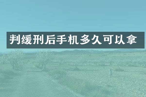 判缓刑后手机多久可以拿