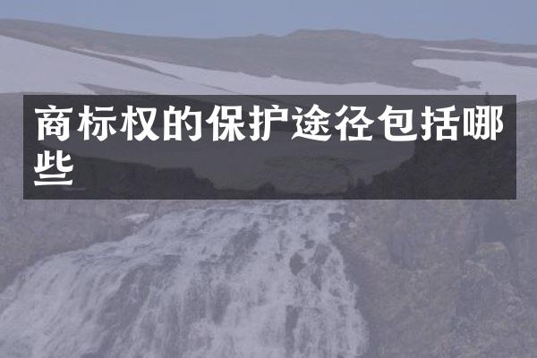 商标权的保护途径包括哪些