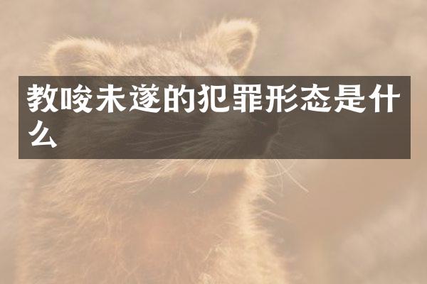 教唆未遂的犯罪形态是什么