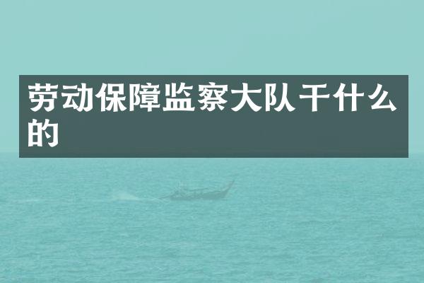 劳动保障监察大队干什么的