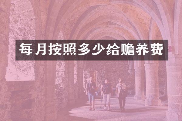 每月按照多少给赡养费
