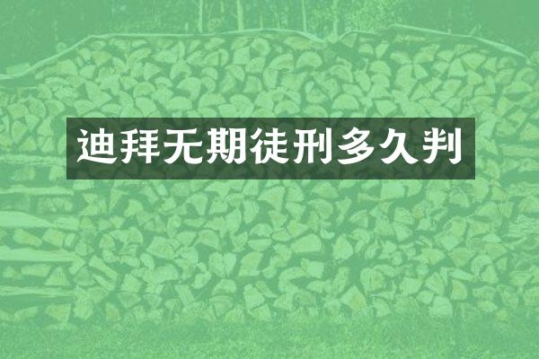 迪拜无期徒刑多久判