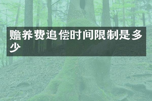 赡养费追偿时间限制是多少