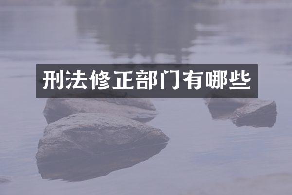刑法修正部门有哪些