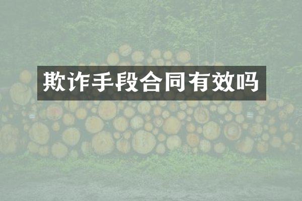 欺诈手段合同有效吗
