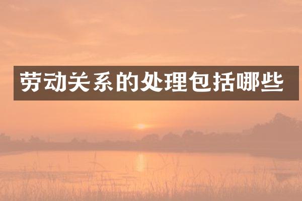 劳动关系的处理包括哪些
