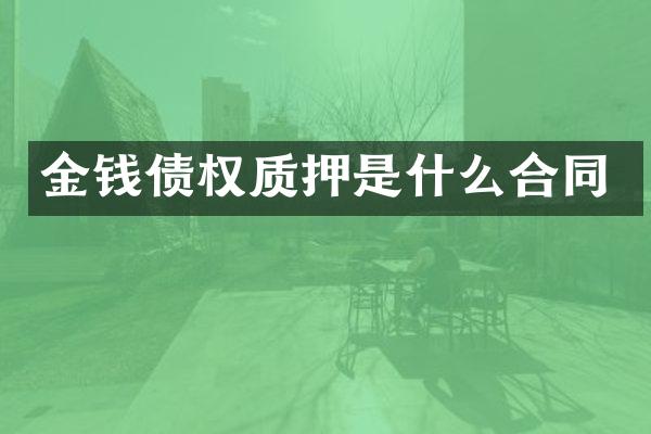 金钱债权质押是什么合同