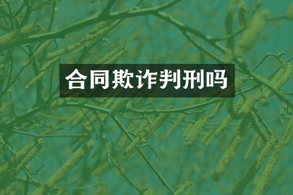 合同欺诈判刑吗