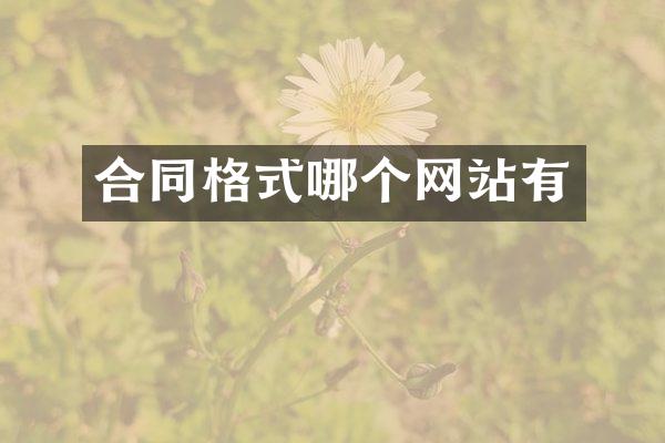 合同格式哪个网站有