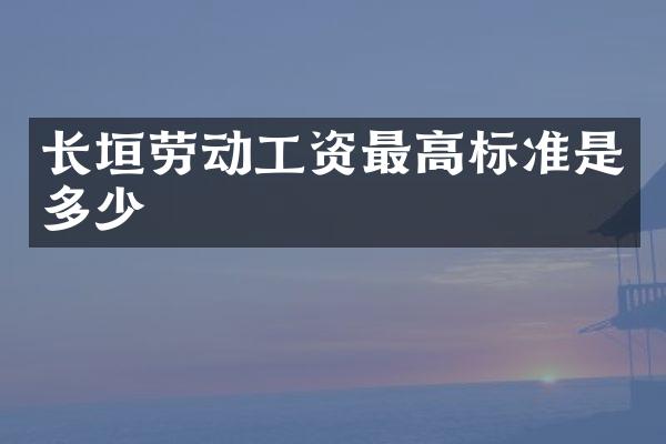 长垣劳动工资最高标准是多少
