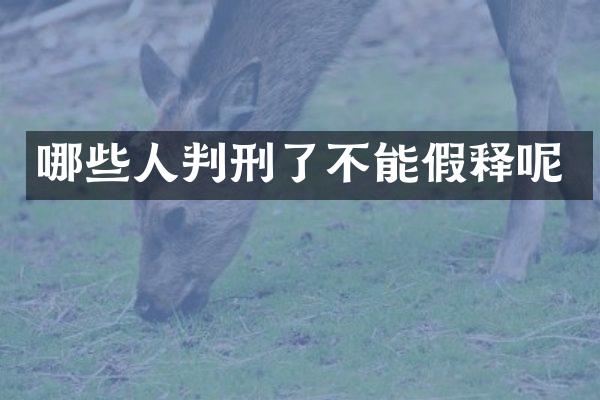 哪些人判刑了不能假释呢