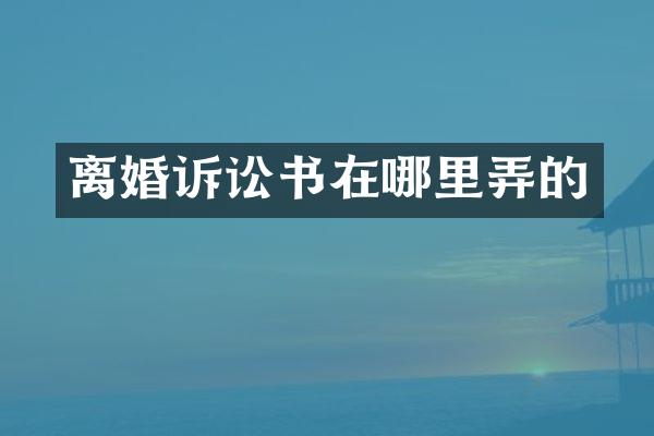 离婚诉讼书在哪里弄的