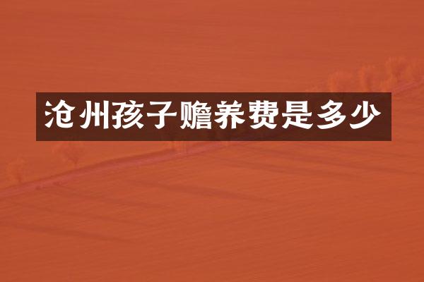沧州孩子赡养费是多少