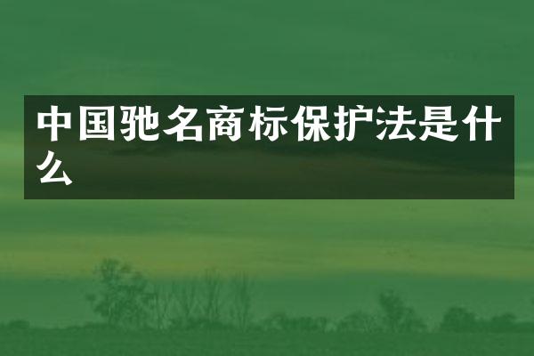 中国驰名商标保护法是什么