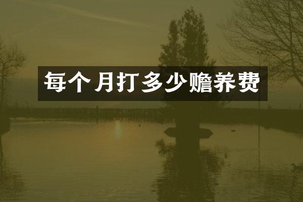 每个月打多少赡养费