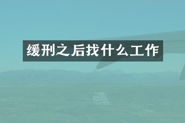 缓刑之后找什么工作