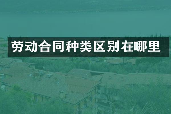 劳动合同种类区别在哪里
