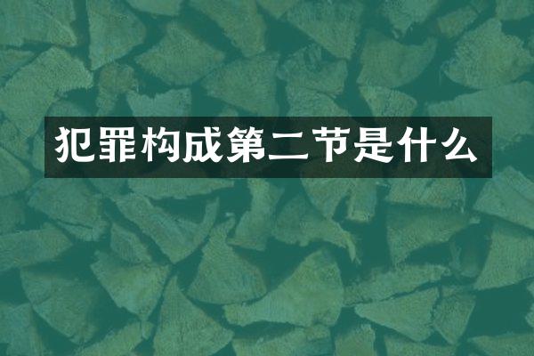 犯罪构成第二节是什么