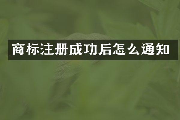 商标注册成功后怎么通知