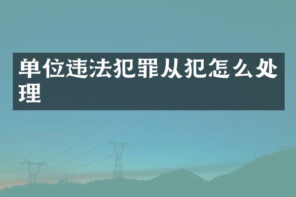 单位违法犯罪从犯怎么处理