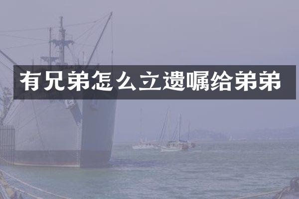 有兄弟怎么立遗嘱给弟弟