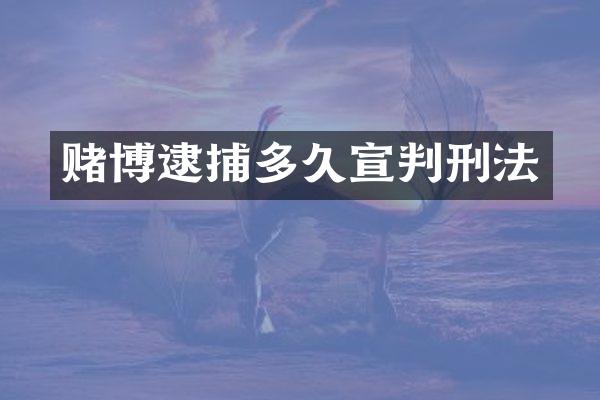 逮捕多久宣判刑法