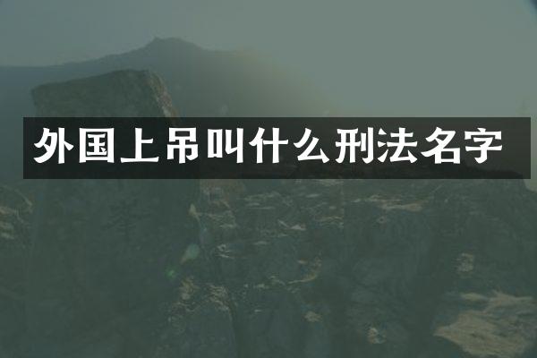 外国上吊叫什么刑法名字