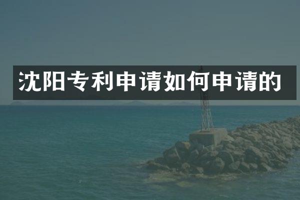沈阳专利申请如何申请的