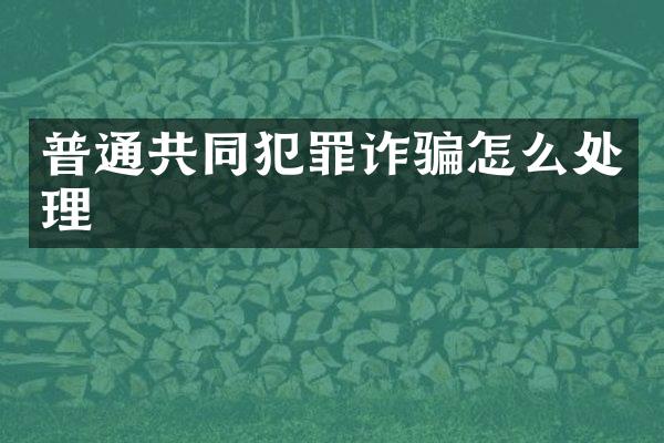 普通共同犯罪诈骗怎么处理
