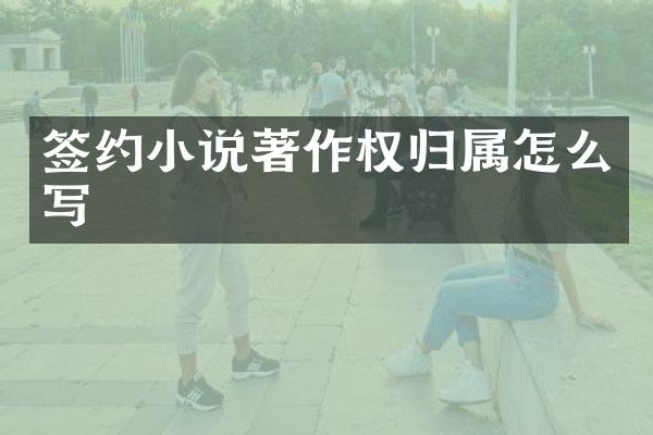 签约小说著作权归属怎么写
