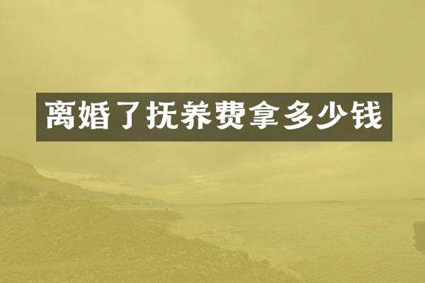 离婚了抚养费拿多少钱