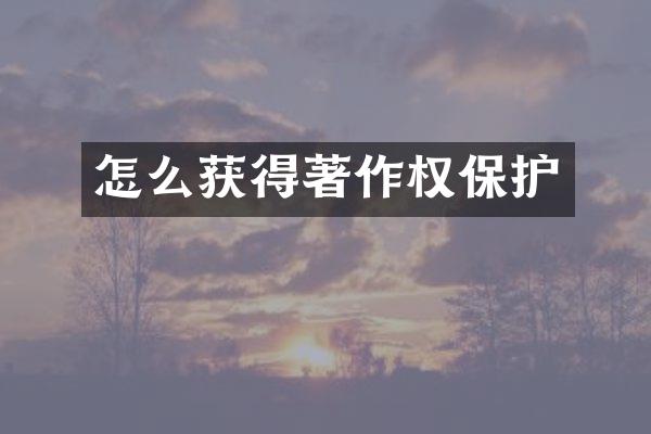 怎么获得著作权保护