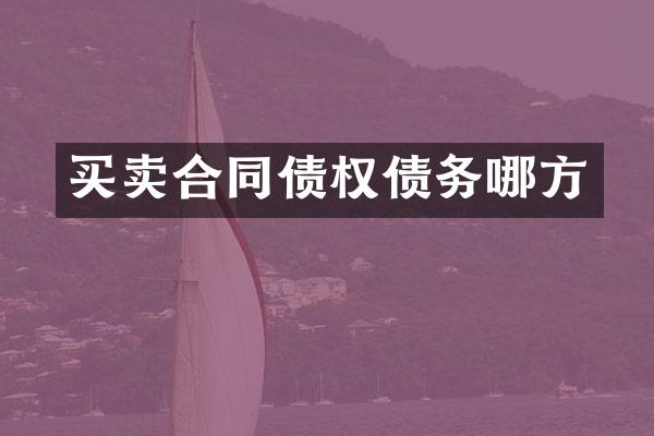 买卖合同债权债务哪方