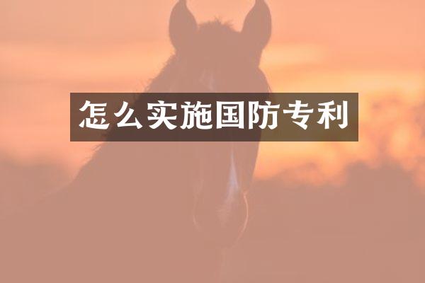 怎么实施国防专利